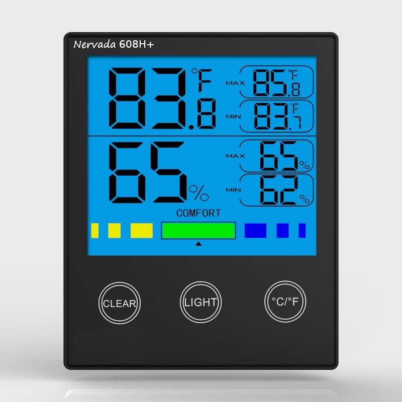 Thermo hygromètre Nervada 608H+ avec enregistrement du Max et Min 